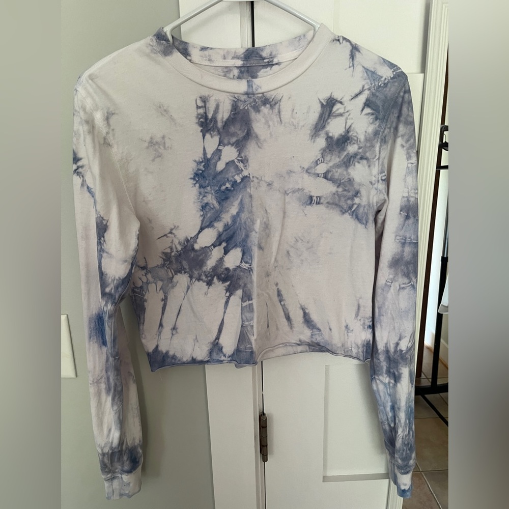hand dyed cropped long sleeve top